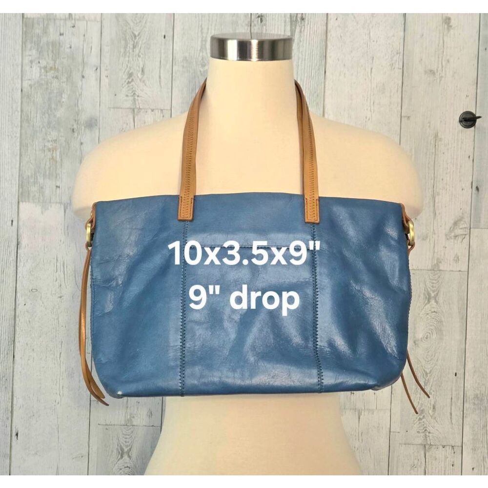 Hobo Cecily Mini Tote Leather Shoulder Bag Purse Teal Blue - Picture 2 of 9
